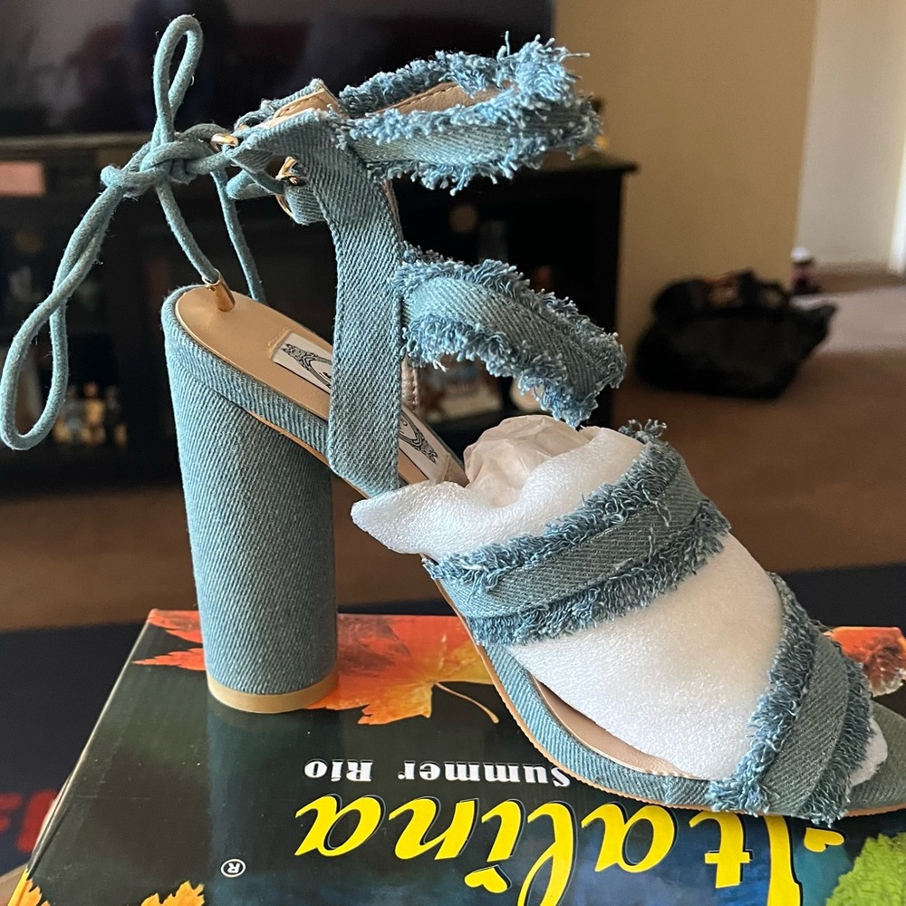 Italiana Summer by Rio -Blue Denim Sandals